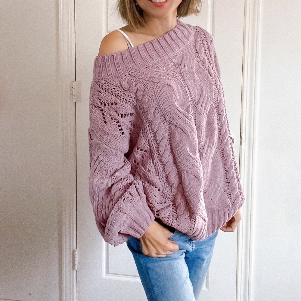 Miracle Luxe Lavender Oversized Chenille Sweater Top - Picture 10 of 11